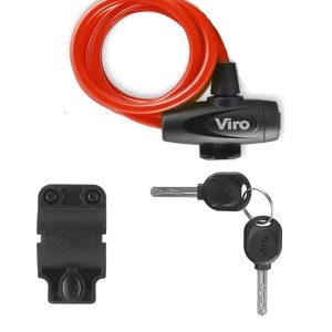 Замок VIRO MOTO HAWAII RED з тросом 180 см 2KEY