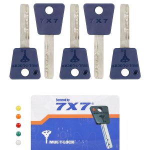 Комплект ключів MUL-T-LOCK 7×7 5KEY+CARD 0767 42,5мм HORIZONTAL NSi 31мм DND77_BLUE